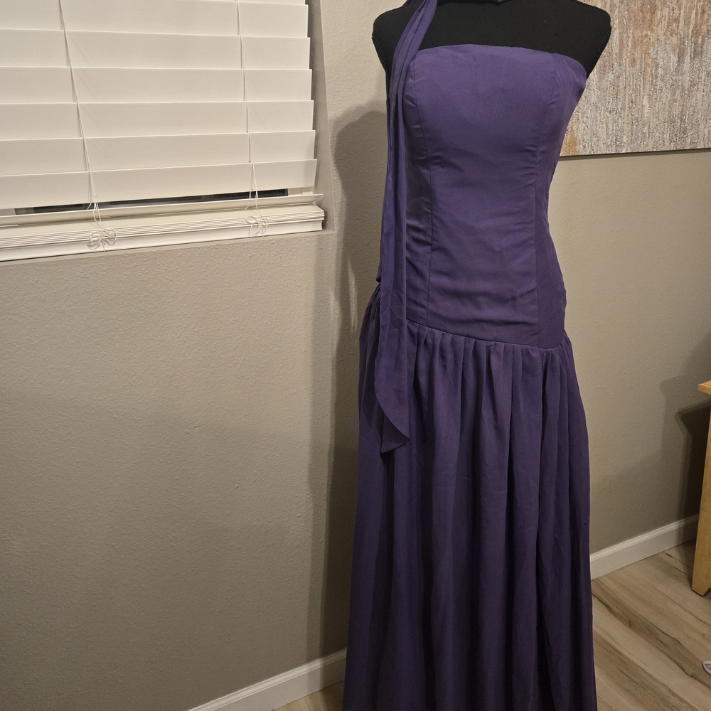 Strapless Purple Evening Gown